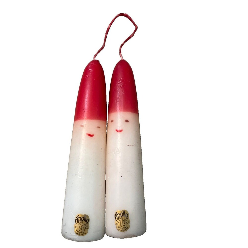 Vintage Santa Claus Christmas Taper Candles Danish Apollo Scentless Holiday